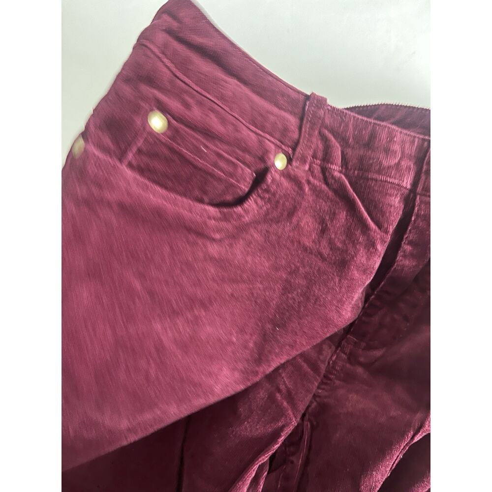 Curations Corduroy Bootcut Casual Pant Burgundy Pants Slimming Size 8 Petite - Picture 10 of 10